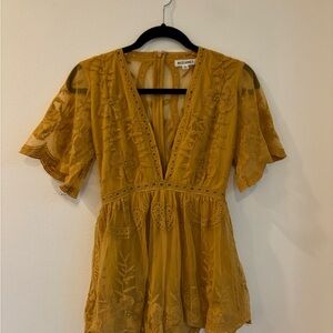 Wild Honey Mustard Floral Blouse